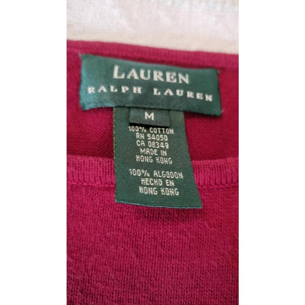 VTG Lauren Ralph Lauren Duck Hunter Intarsia Sweater Red cotton Medium - Picture 7 of 16